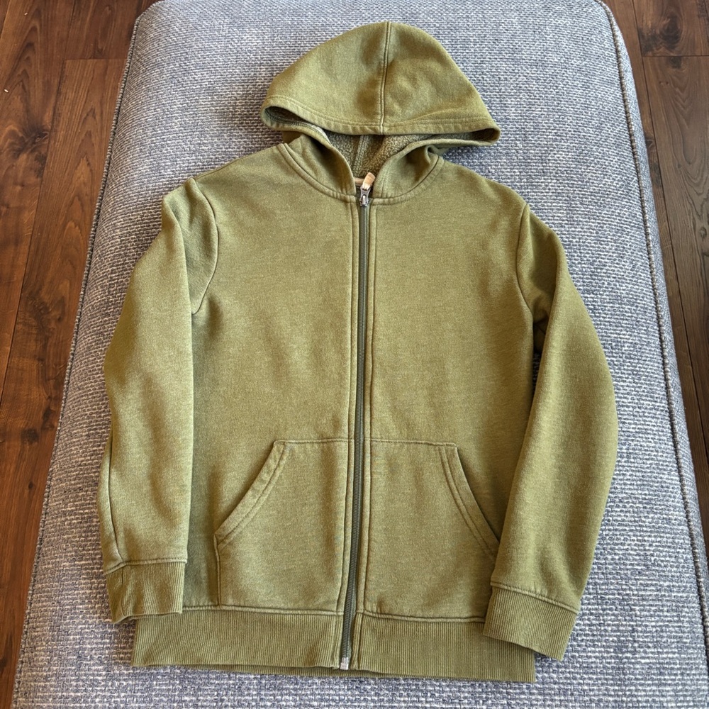 Cat & Jack Kids Olive Green Full-Zip Hoodie Sweatshirt Jacket | Sz M (8/10)